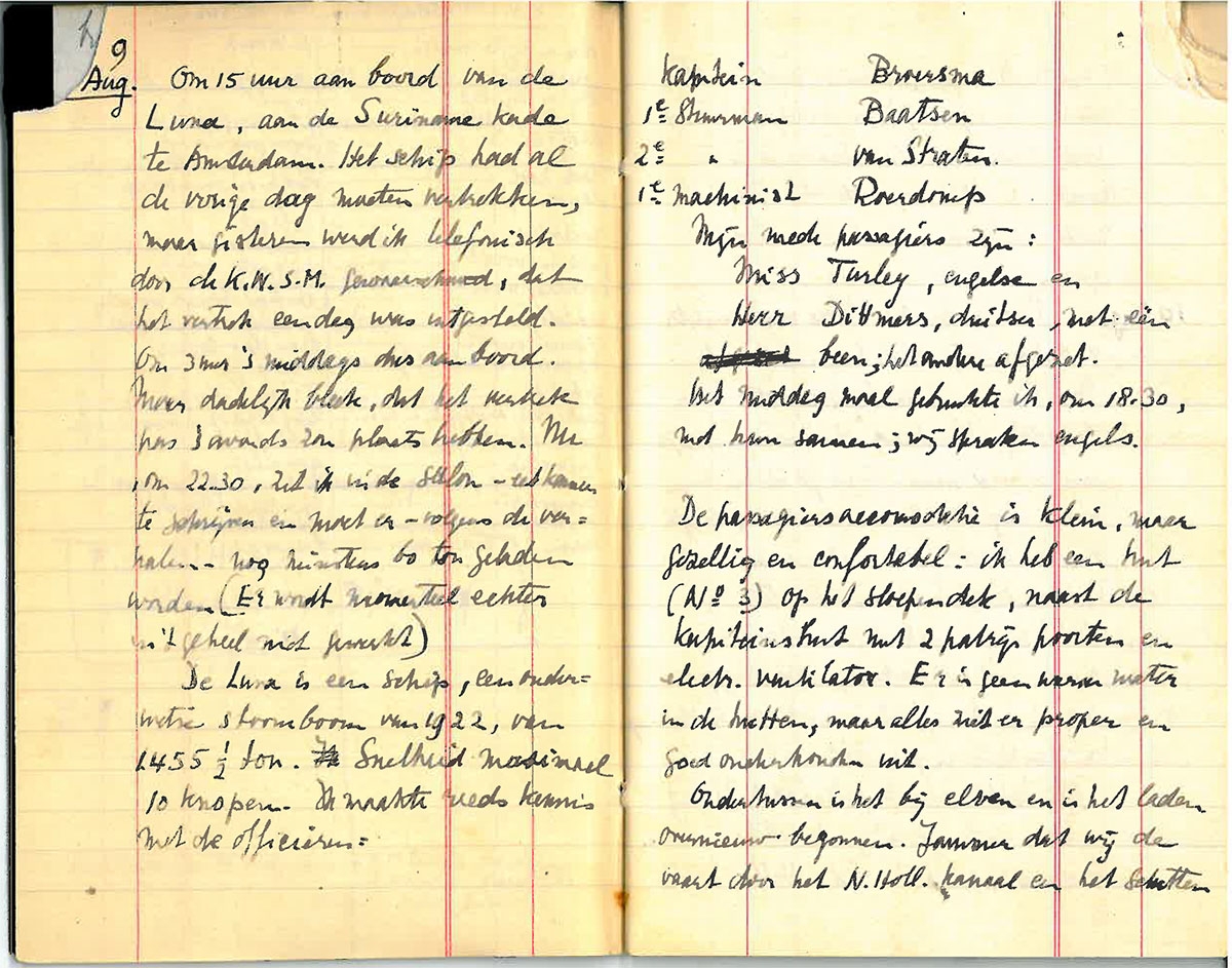 Op de s.s. Luna, 1957