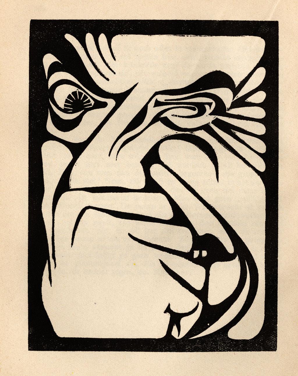 M.C. Escher, 'Odeur' uit Flor de Pascua, houtsnede, 1921