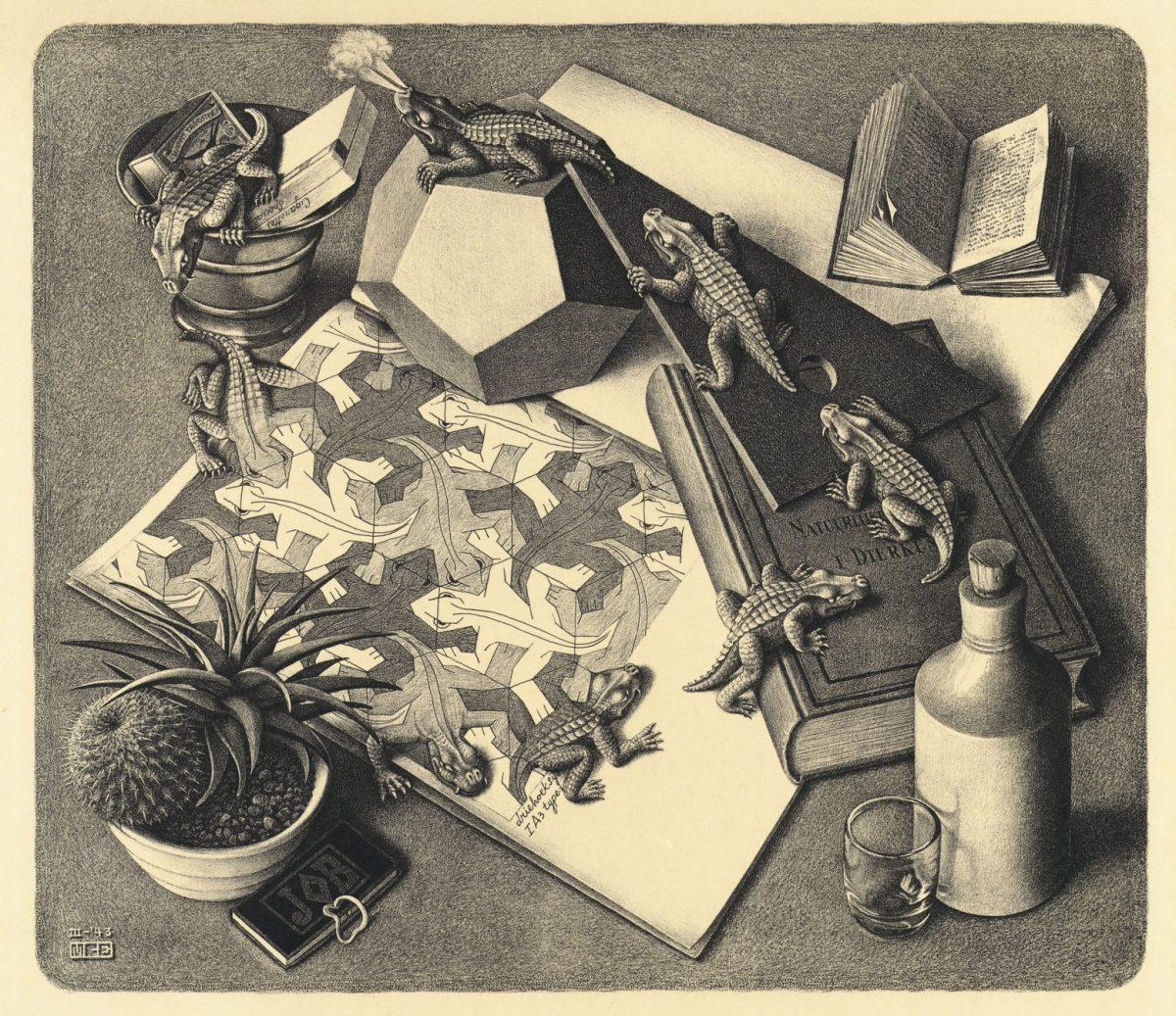 M.C. Escher, Reptiles, lithograph, March 1943