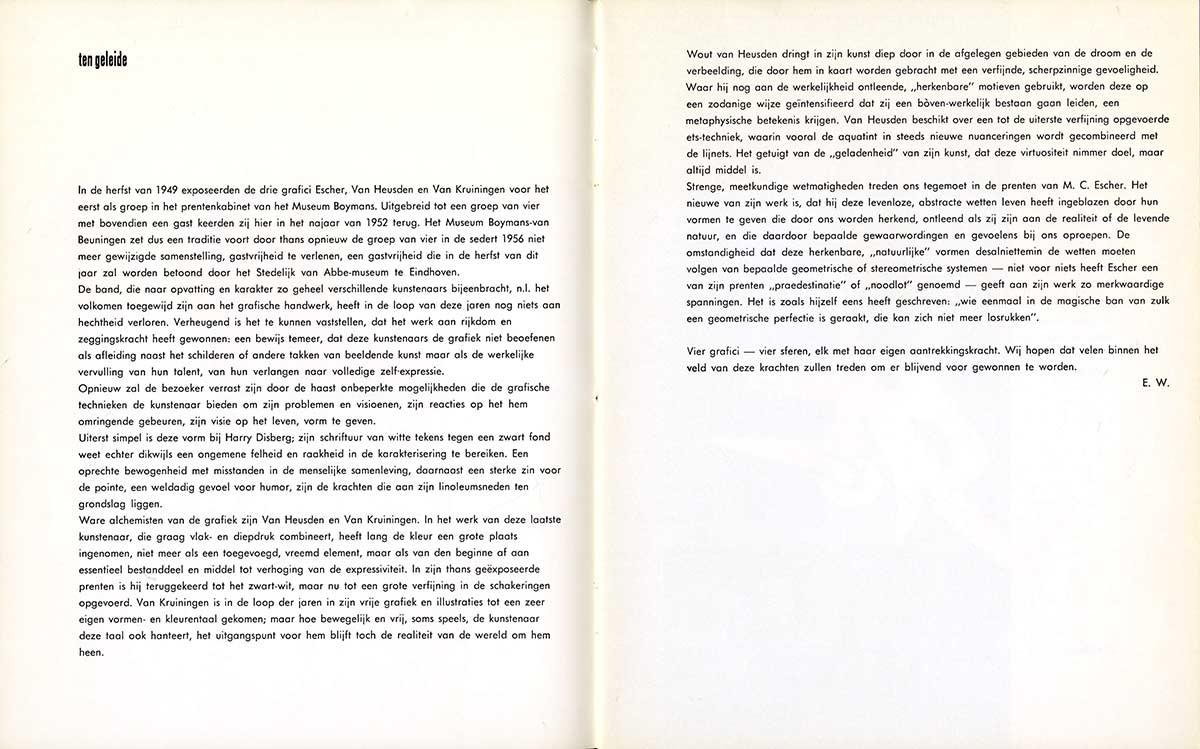 Foreword by Director Edy de Wilde in the catalogue of the exhibition in the Van Abbemuseum in 1959