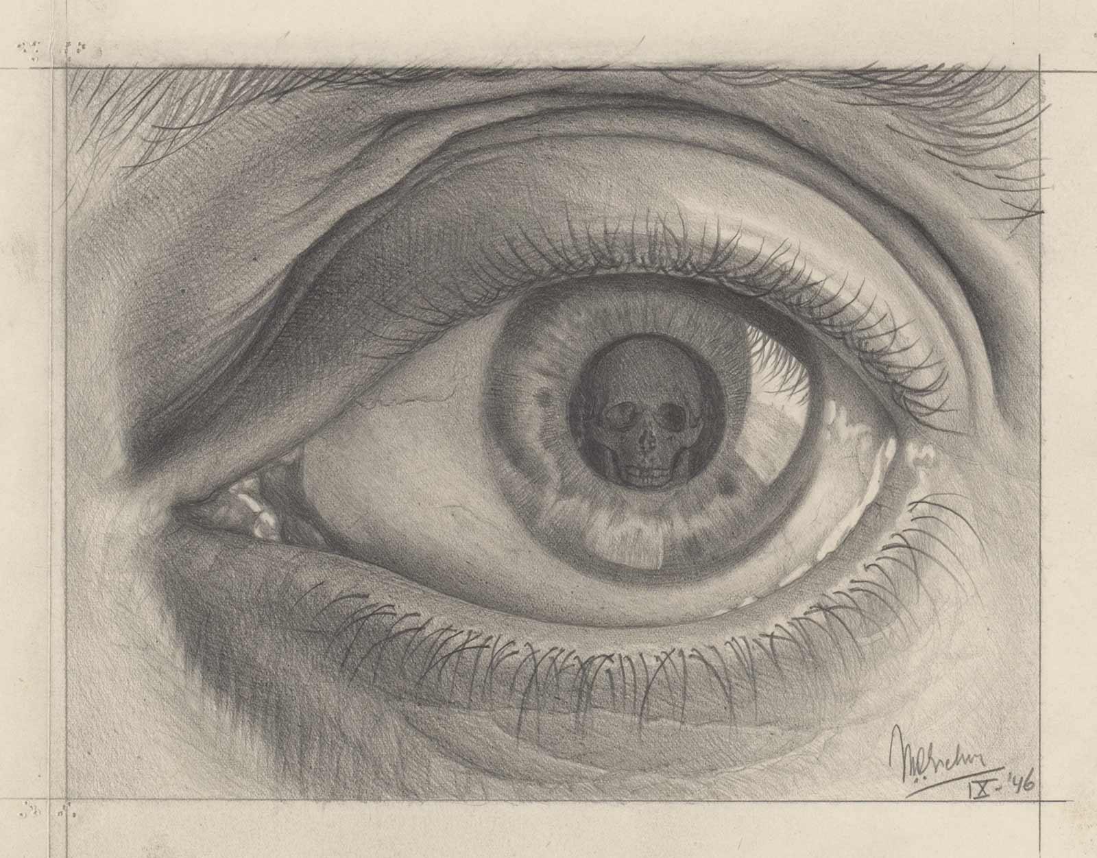 M.C. Escher, study for Eye, pencil on paper, September 1946