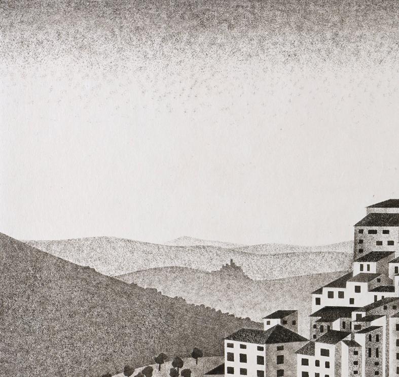 M.C. Escher, Montecelio, detail lucht linksboven, 1924