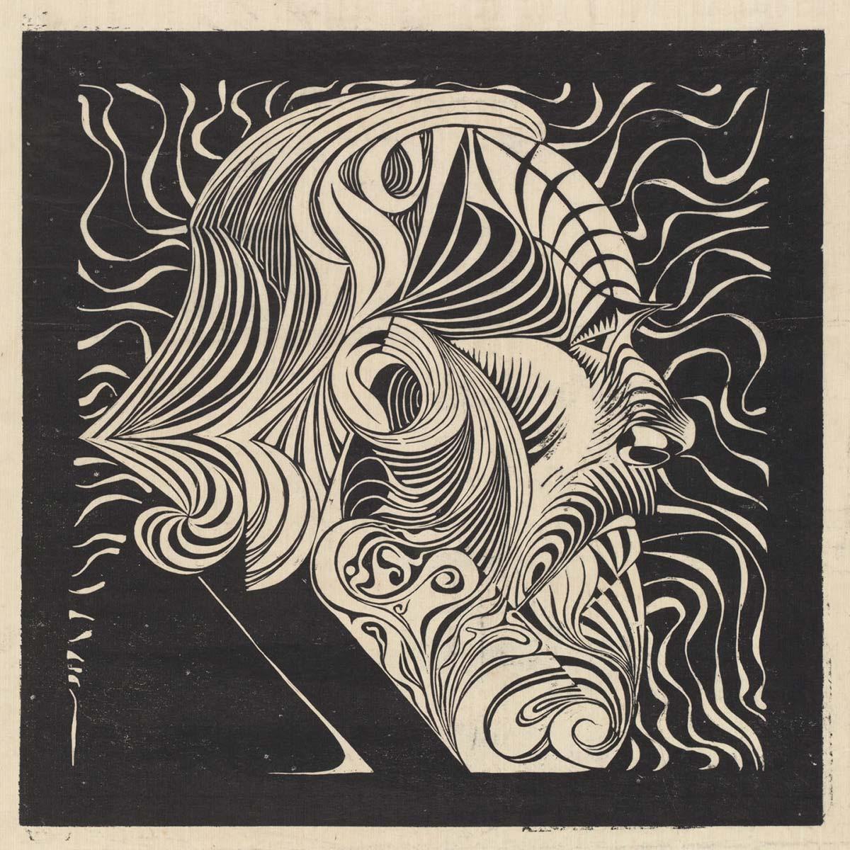 M.C. Escher, Mansportret, houtsnede, 1920. Collectie Kunstmuseum Den Haag