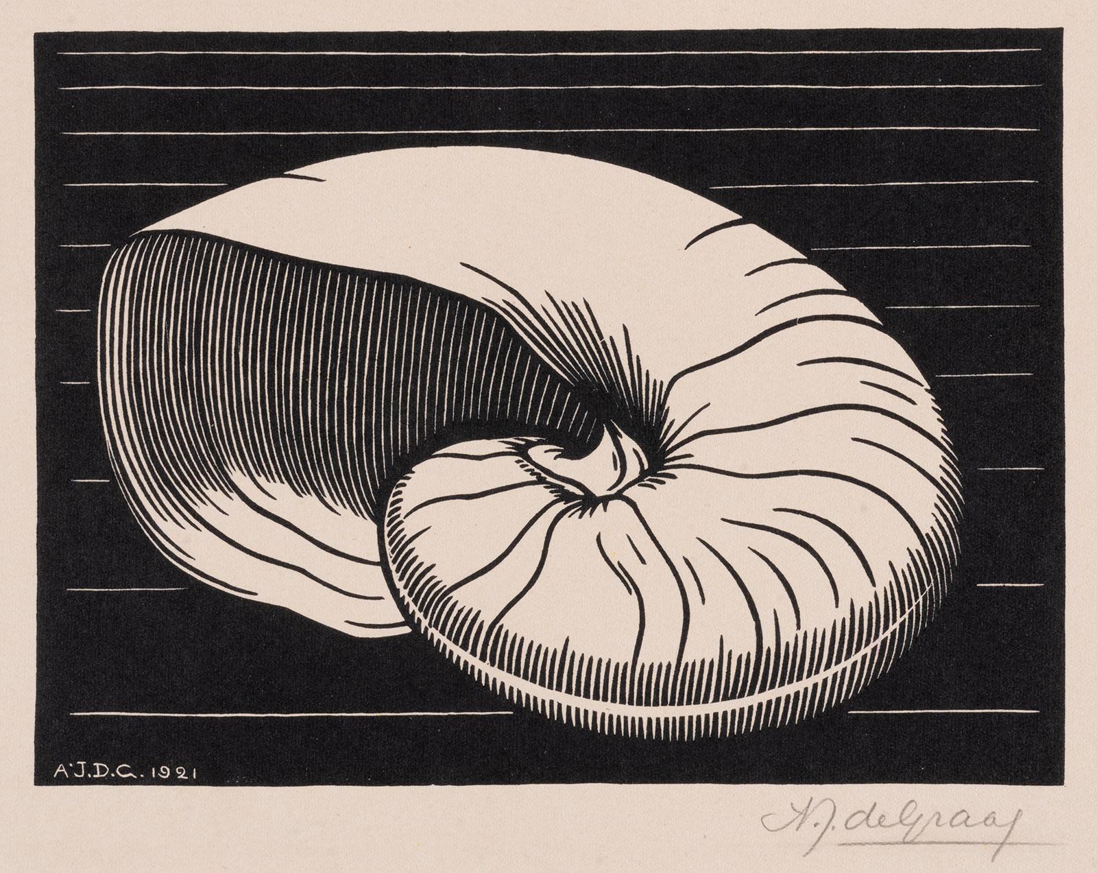 Julie de Graag, Shell, woodcut, 1921