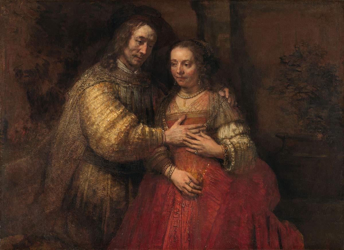 Rembrandt van Rijn, Isaac and Rebecca, known as ‘The Jewish Bride’, oil on canvas, c. 1665 - 1669. Collection Rijksmuseum, Amsterdam
