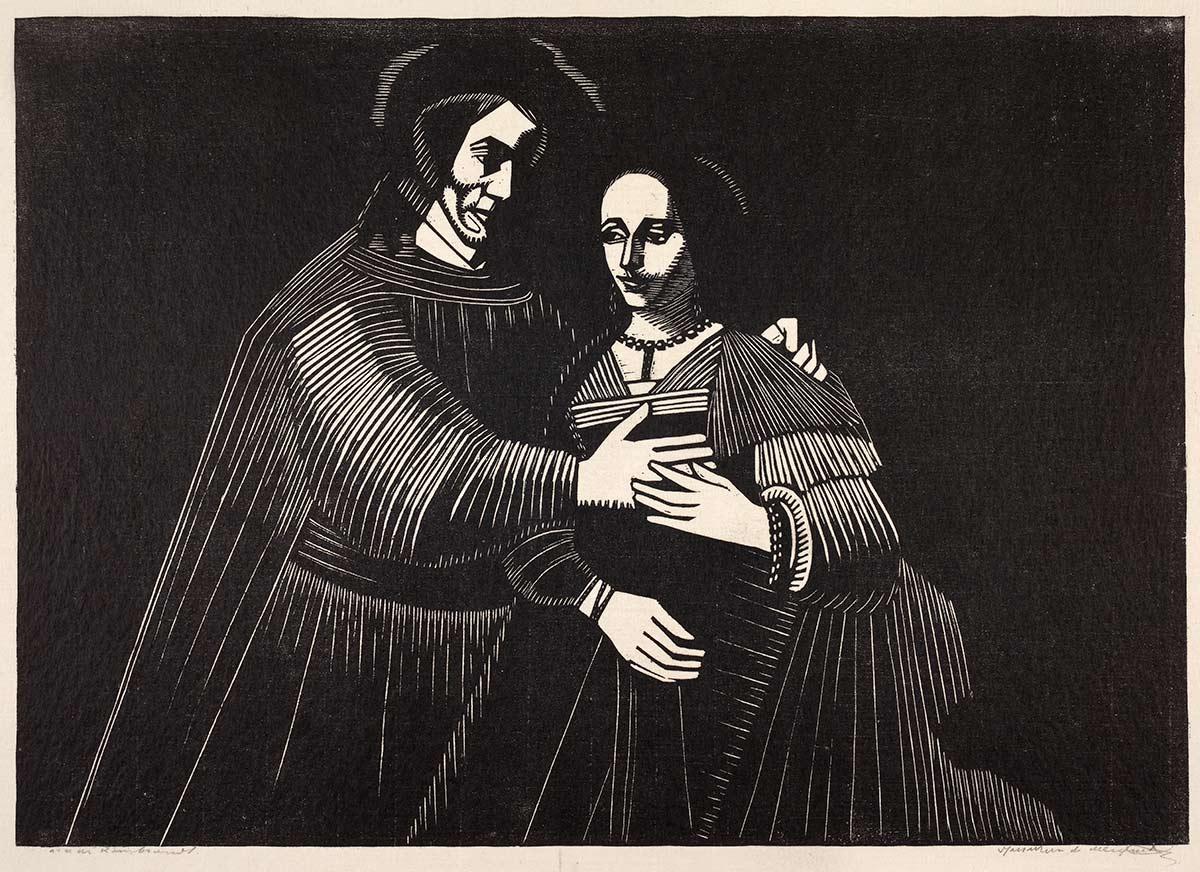 Samuel Jessurun de Mesquita, Jewish Bride (after Rembrandt), woodcut, 1922. Collection Kunstmuseum Den Haag