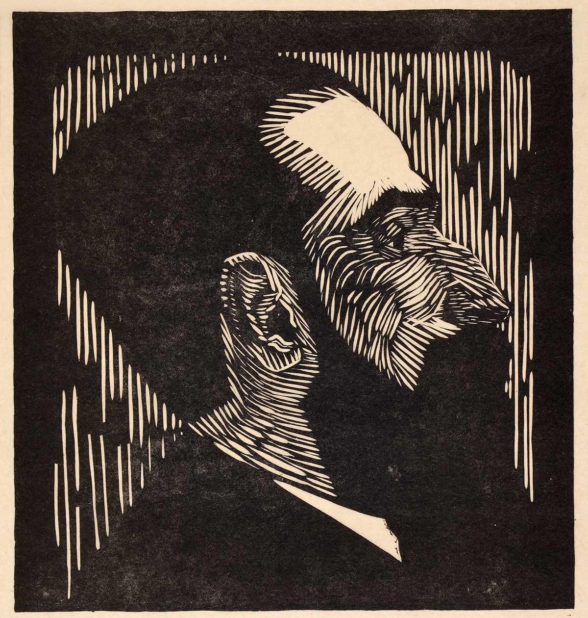 Samuel Jessurun de Mesquita, Portret van Piet Vorkink, houtsnede, 1919. Collectie Kunstmuseum Den Haag