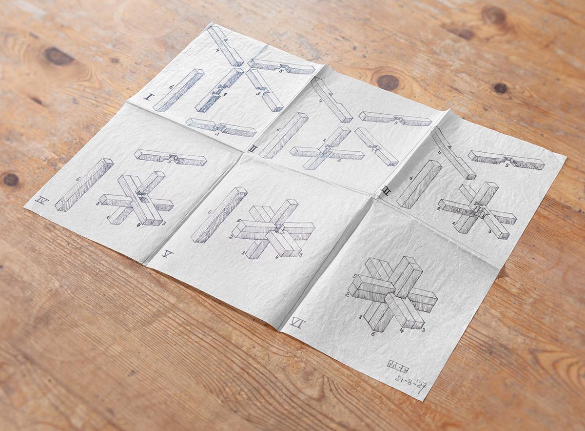 M.C. Escher, Drawing of the puzzle, August 1927. Collection Escher family. Photo: Gerrit Schreurs