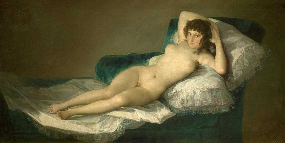 Francisco Goya, The Nude Maja, oil on canvas, c. 1797–1800. Collection Museo del Prado, Madrid