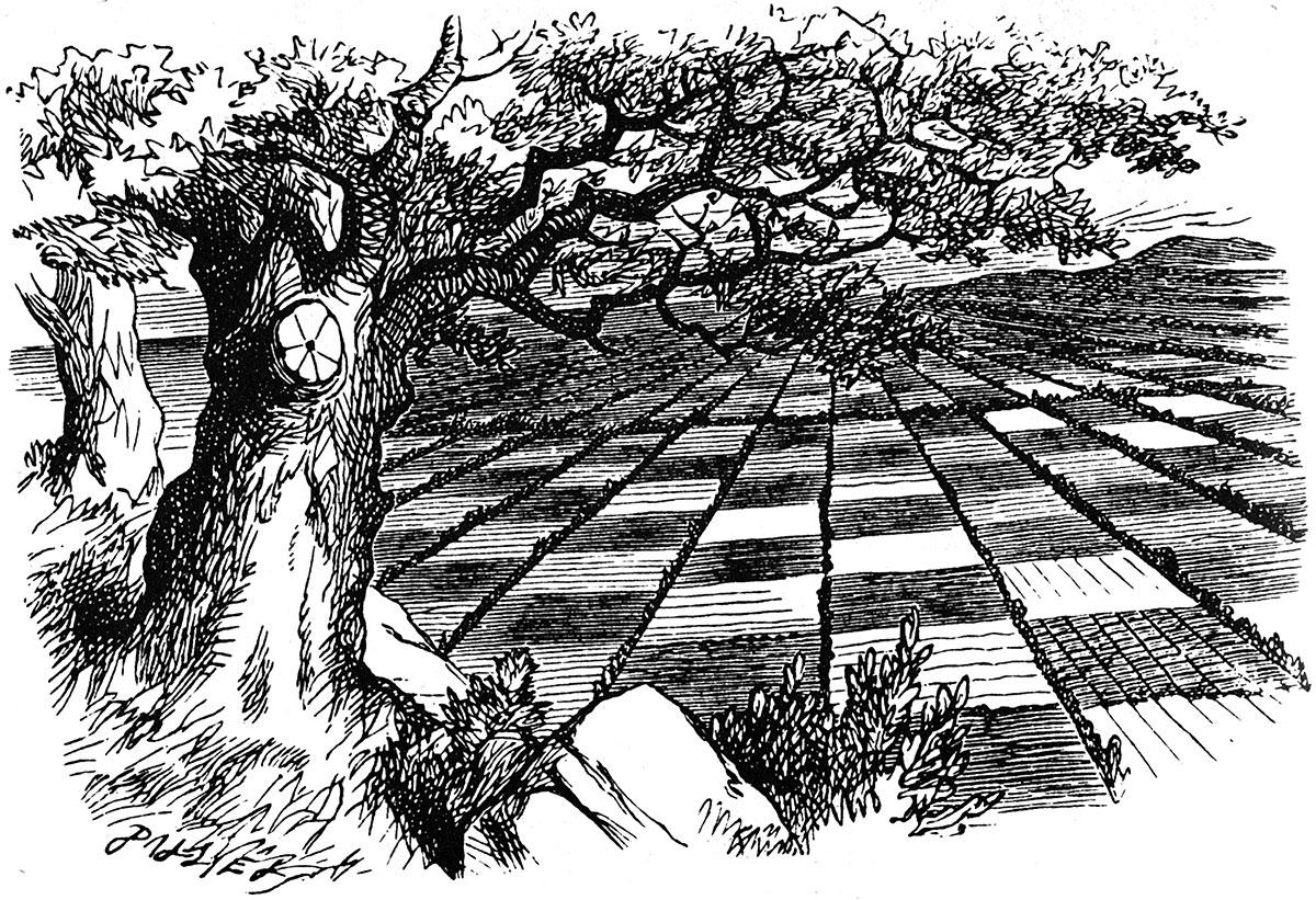 The chess-field from Through the Looking Glass, illustration by John Tenniel