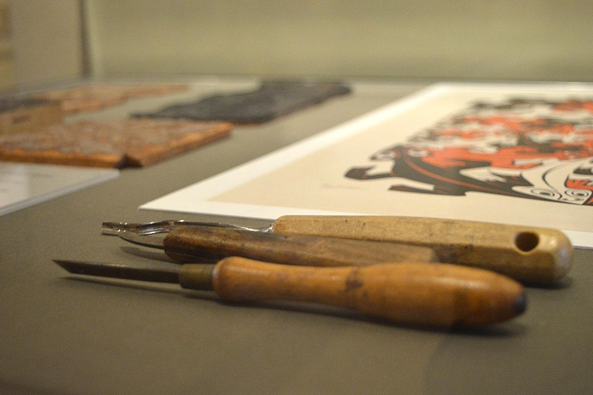 A number of gouges on display at Escher in The Palace