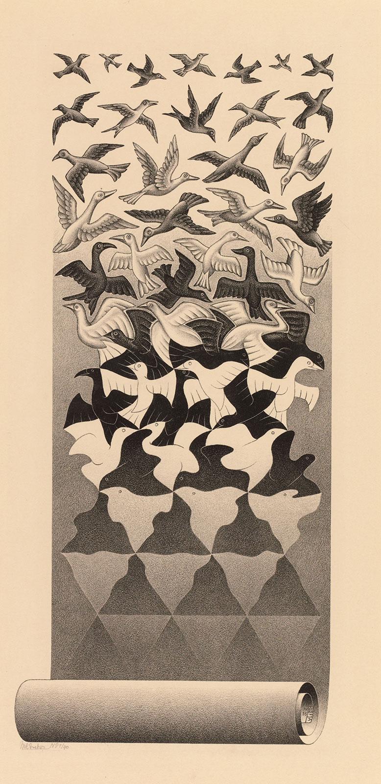 M.C. Escher, Bevrijding, litho, april 1955