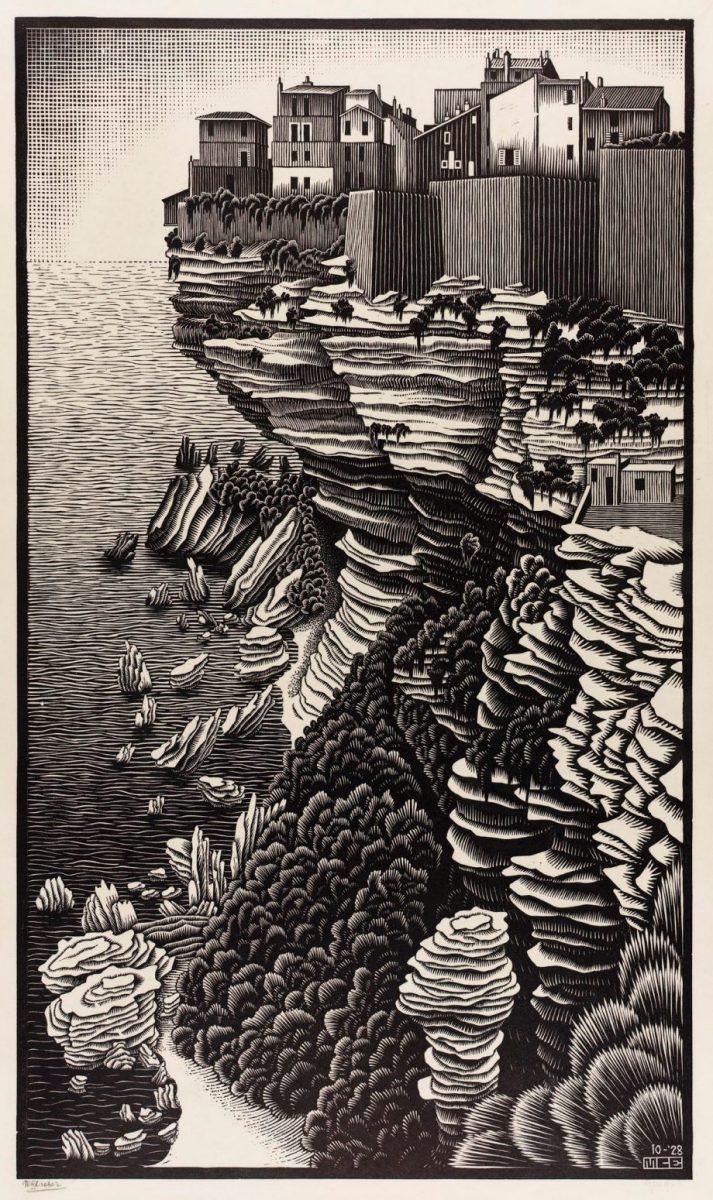 M.C. Escher, Bonifacio, woodcut, October 1929
