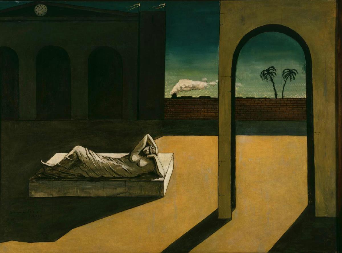 Giorgio de Chirico, The Soothsayer's Recompense, oil on canvas, 1913. Collection: Philadelphia Museum of Art.