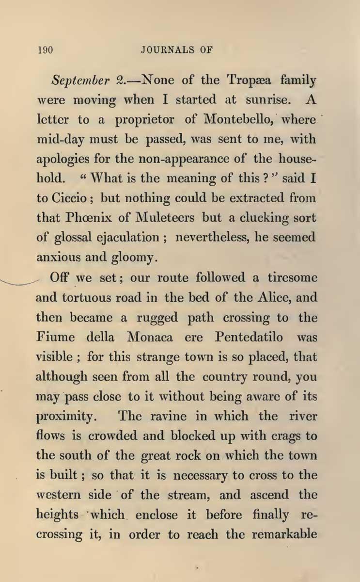 Lears arrival in Pentedatillo