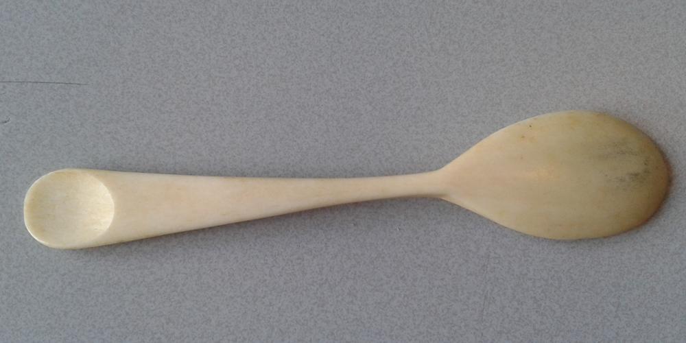 Bone egg spoon, used by Escher