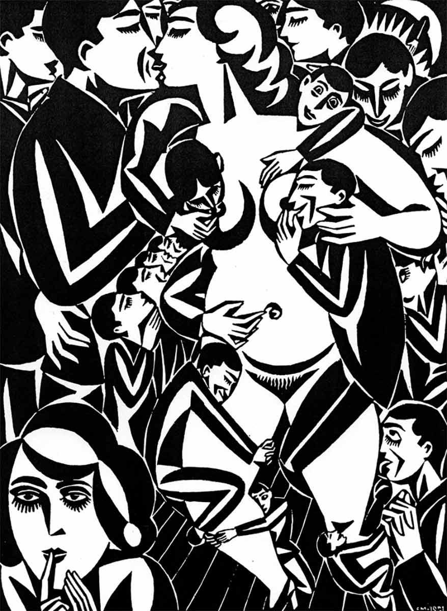 Frans Masereel, Désir, woodcut, 1921. Collection: Foundation Frans Masereel