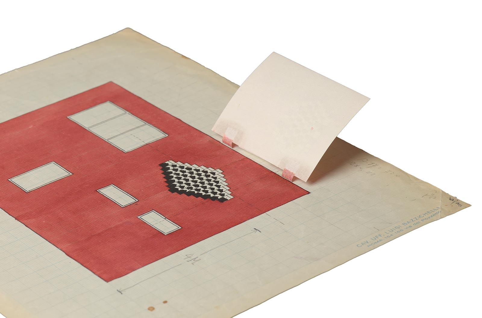 M.C. Escher, Facade design for the Vroom family home (final design), ink and watercolour, 1959. Donation Vroom family collection