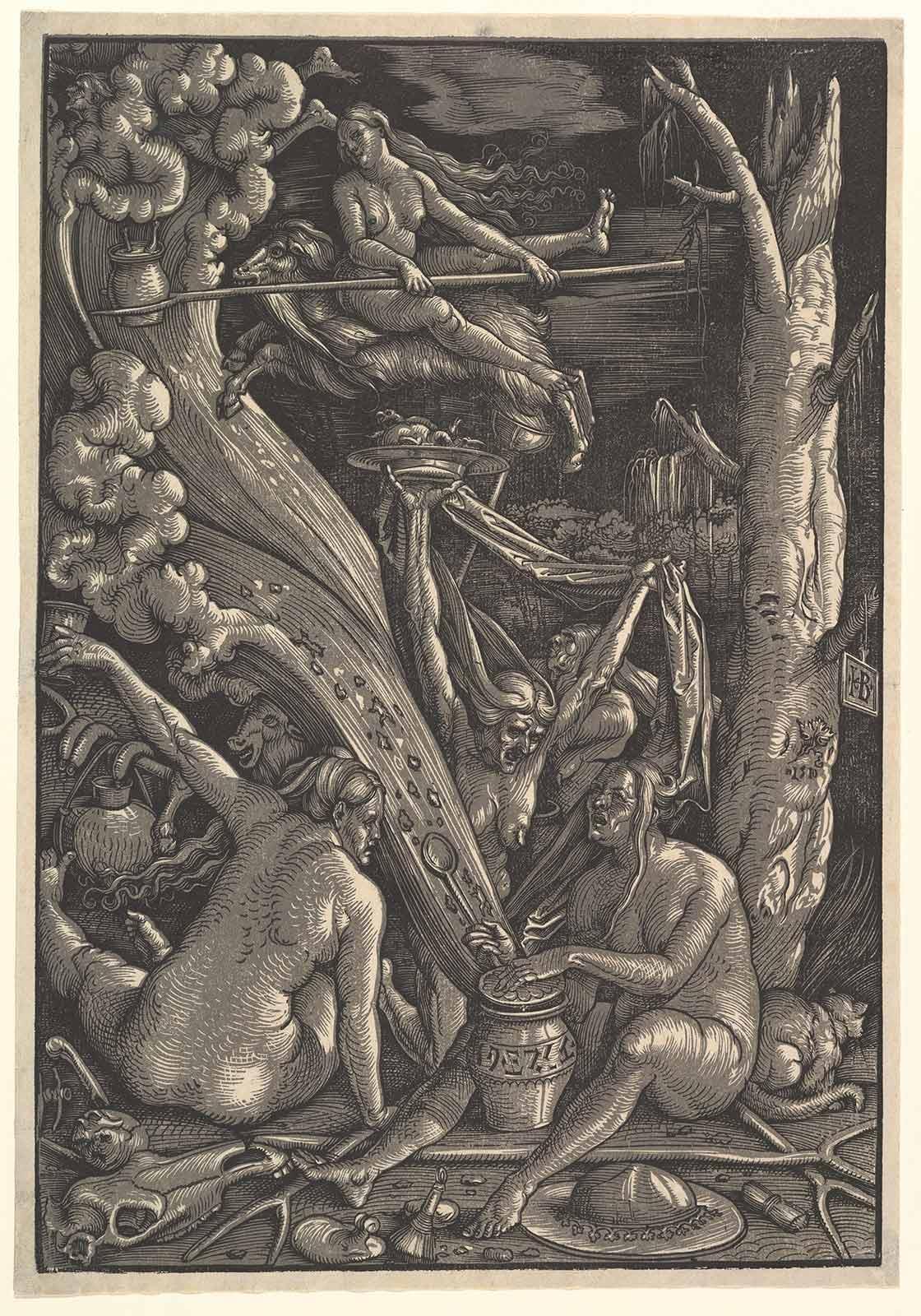 Hans Baldung Grien, Die Hexen, chiaroscuro woodcut, 1510. Collection: The Metropolitan Museum of Art