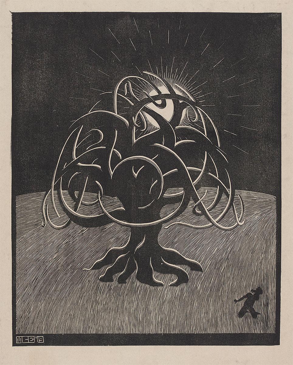 M.C. Escher, Holunderbaum, houtsnede, 1919