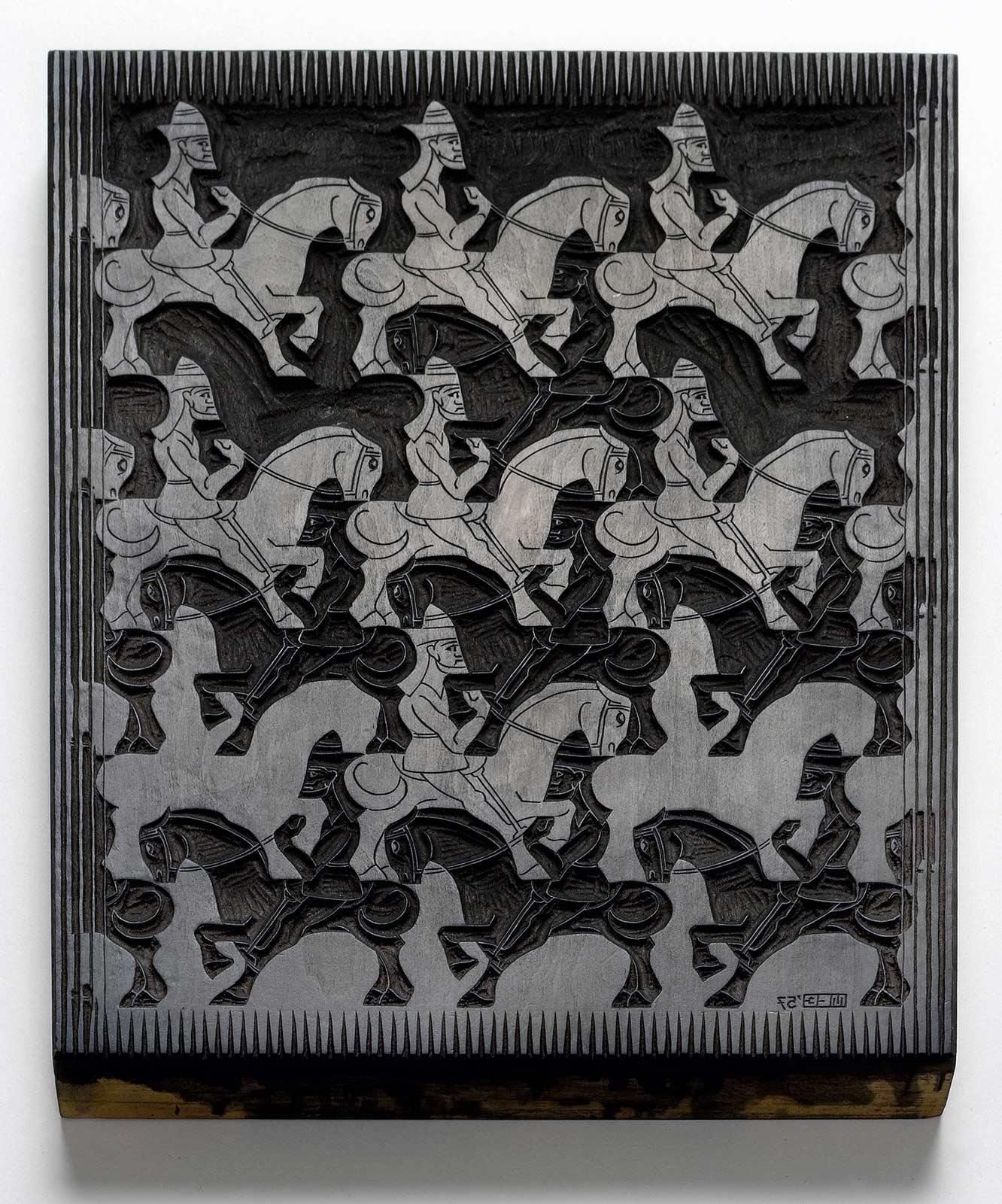 M.C. Escher, Woodblock for Regular Division of The Plane III, May 1957