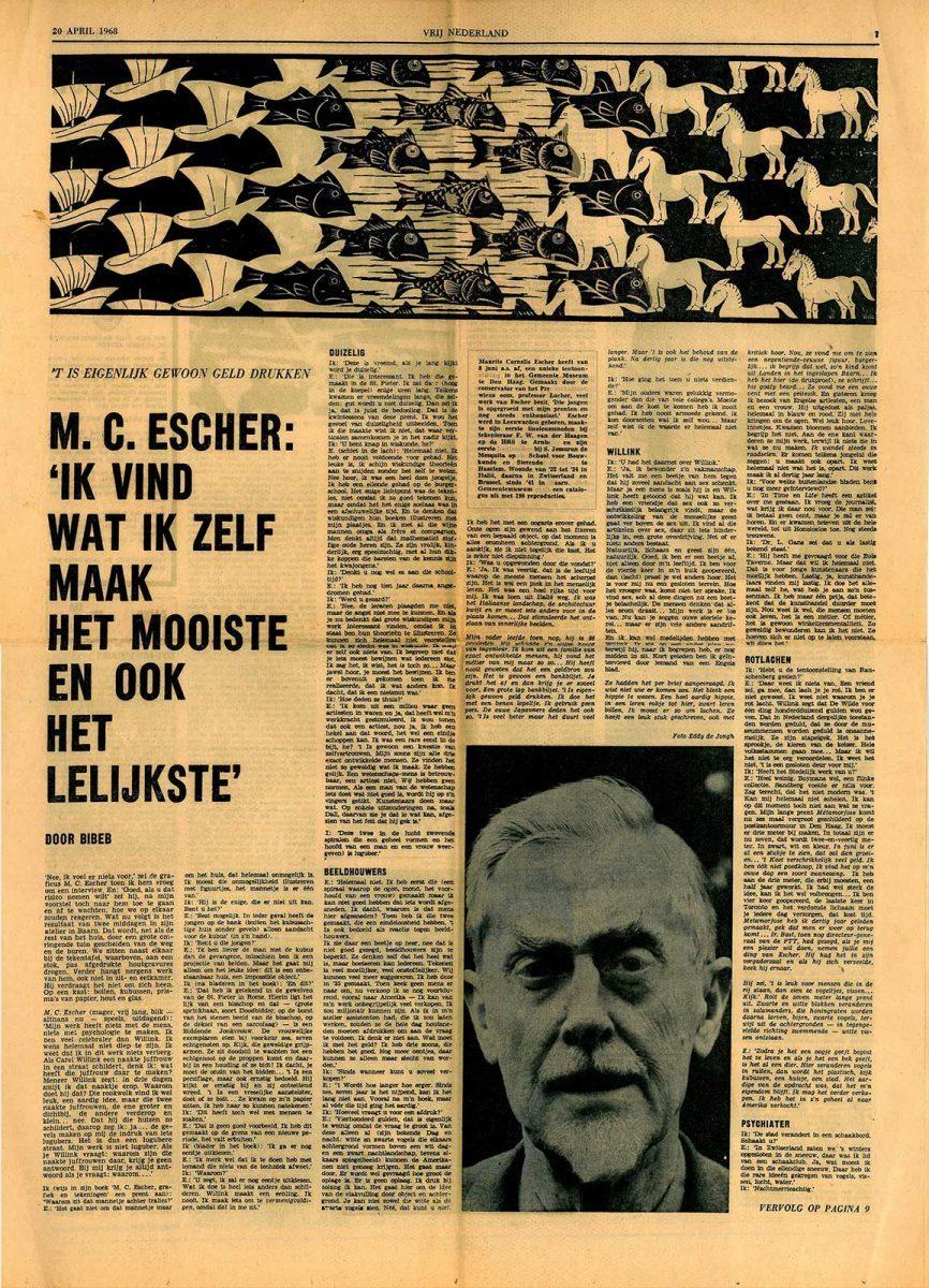 The interview by Bibeb in Vrij Nederland, 20 April 1968