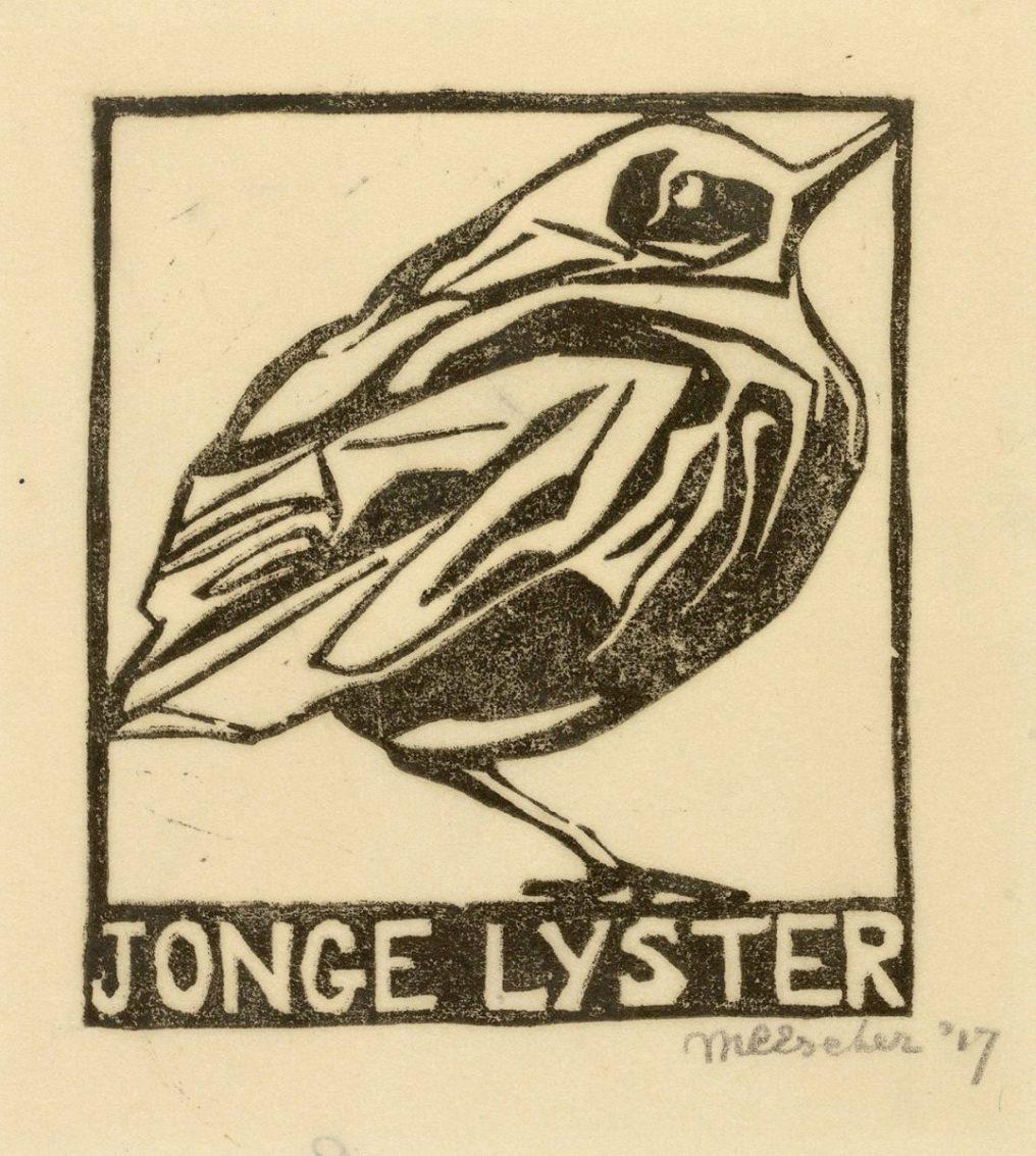 M.C. Escher, Young Thrush, linoleum cut, 1917