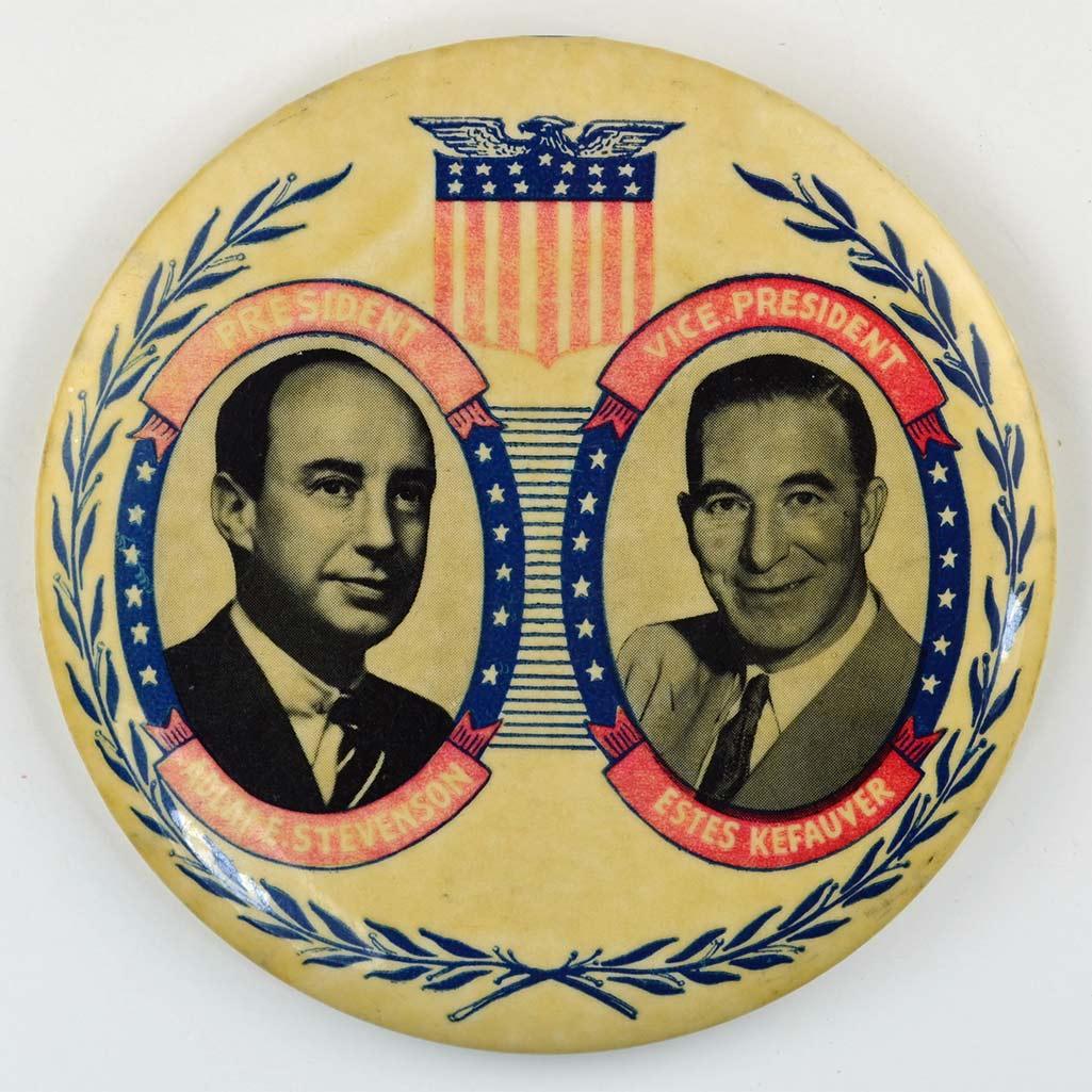 Een andere button die stamt uit de presidentsverkiezingen van 1956