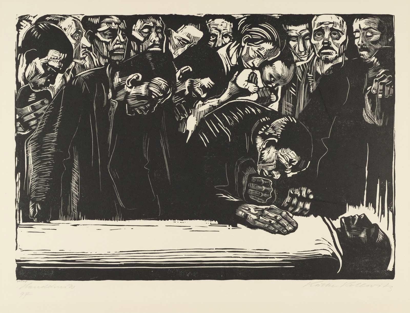 Käthe Kollwitz, Gedenkblatt für Karl Liebknecht, woodcut, 1920. Collection: Käthe Kollwitz Museum Köln