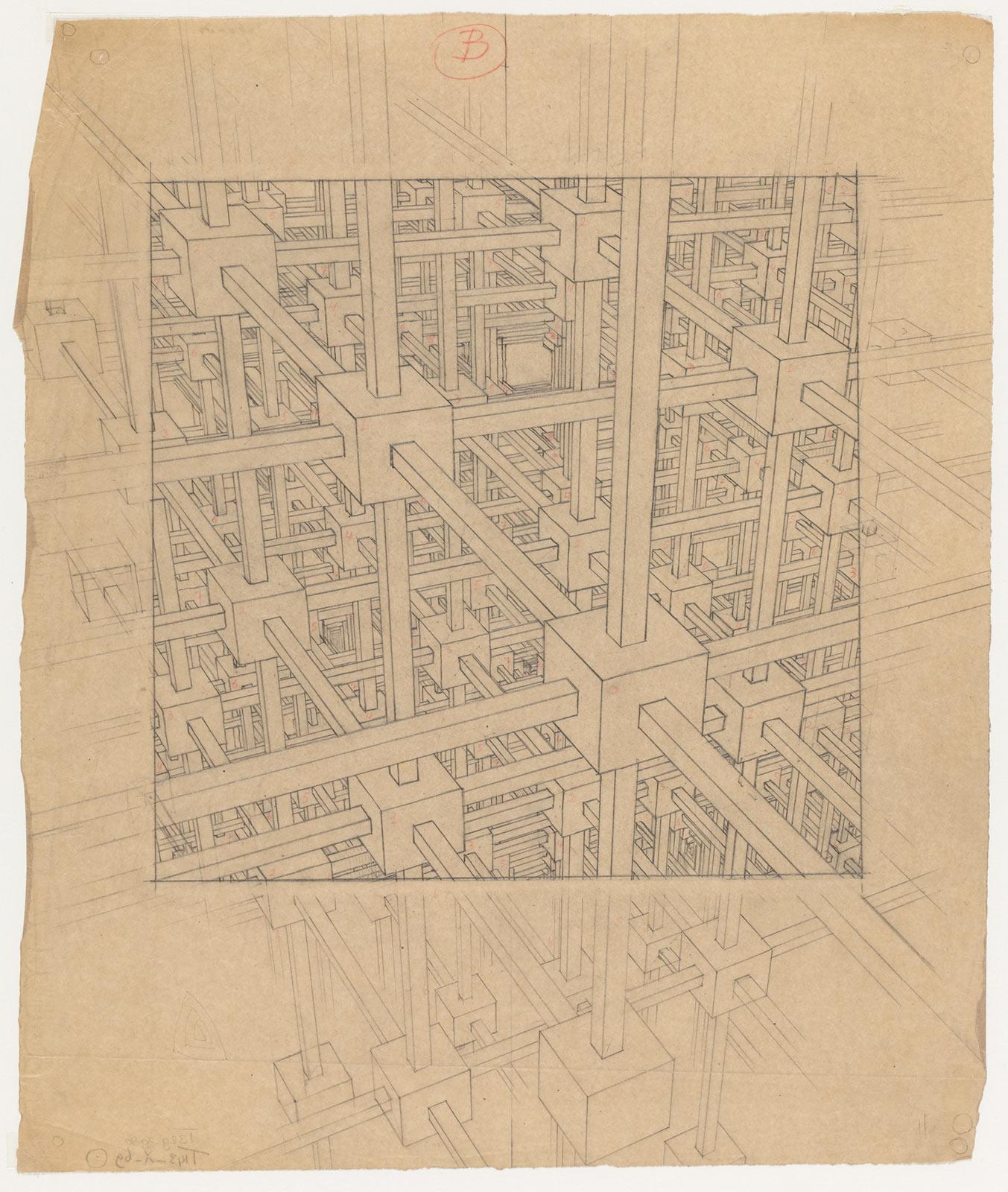 Study for Cubic Space Filling, November 1952