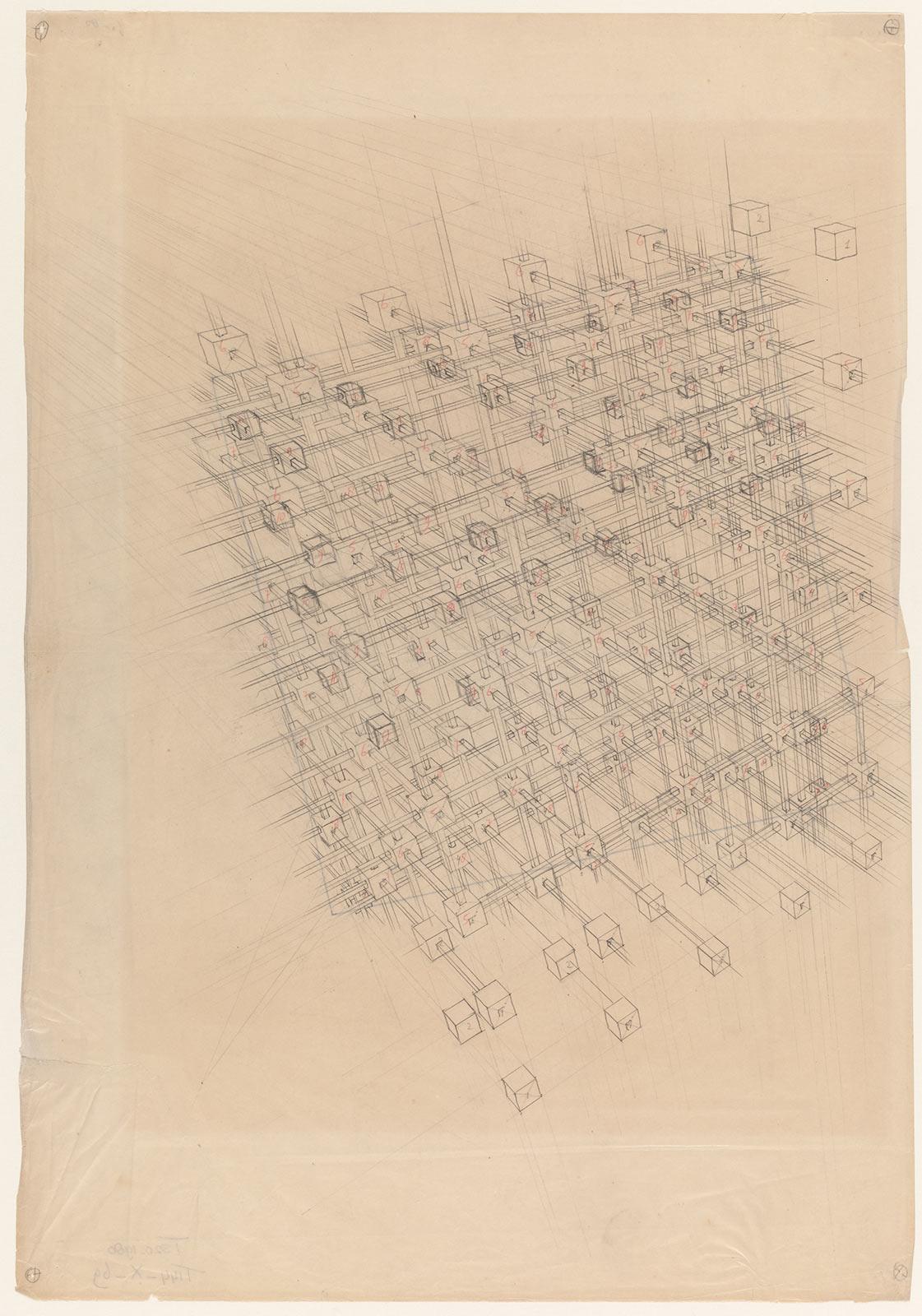 Study for Cubic Space Filling, November 1952