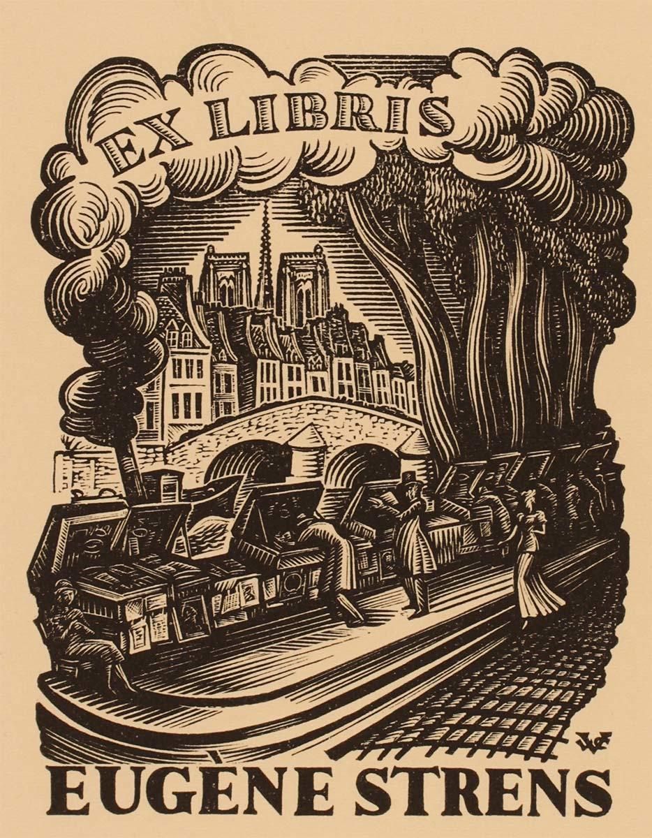 Valentin Le Campion, ex-libris zonder titel, houtsnede, jaartal onbekend