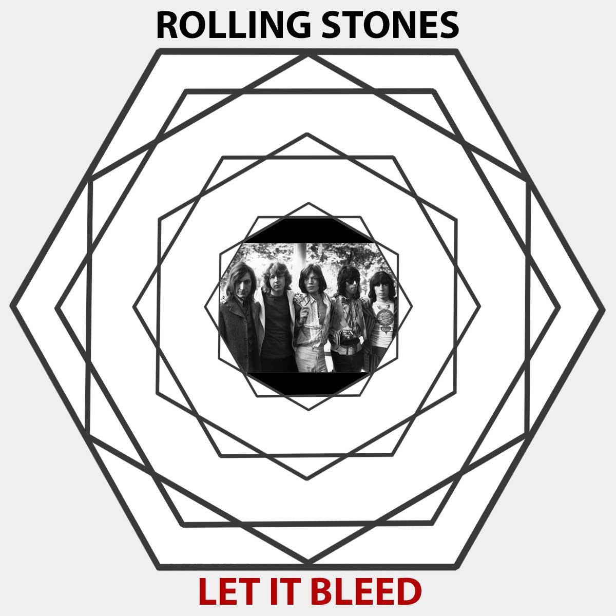 Fictieve cover voor Let It Bleed, met het hexagon uit Verbum als basis. Beeld: Erik Kersten.