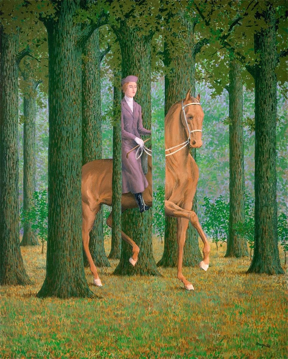 <p>René Magritte, De blanco volmacht (Le blanc-seing), olieverf op doek, 1965. Collectie National Gallery of Art, Washington DC</p>