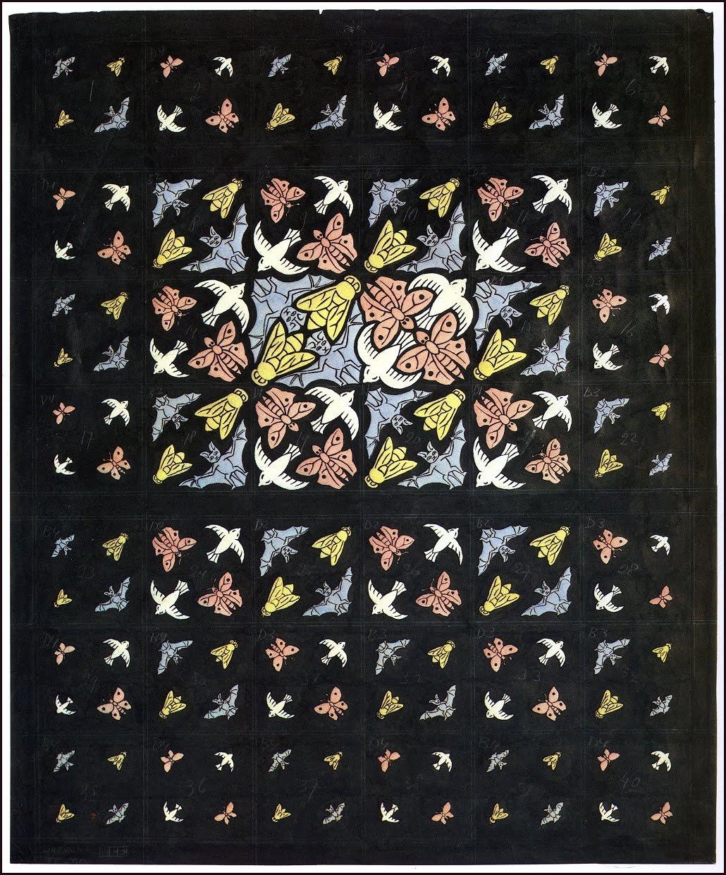 <p>Oorspronkelijk ontwerp van M.C. Escher voor het plafond, 1951, Koninklijke Philips N.V. </p>