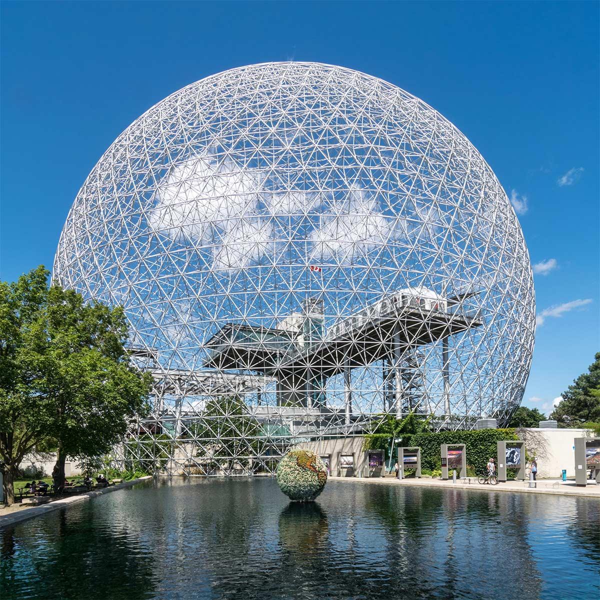 Montreal Biosphere, designed by architects Shoji Sadao and Richard Buckminster Fuller. Photo: Ralf Roletschek