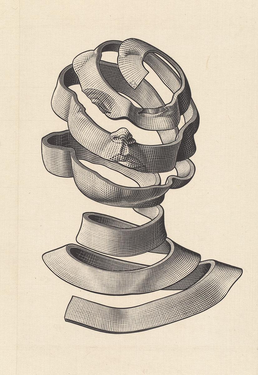 Study I for Rind, wood engraving, May 1954