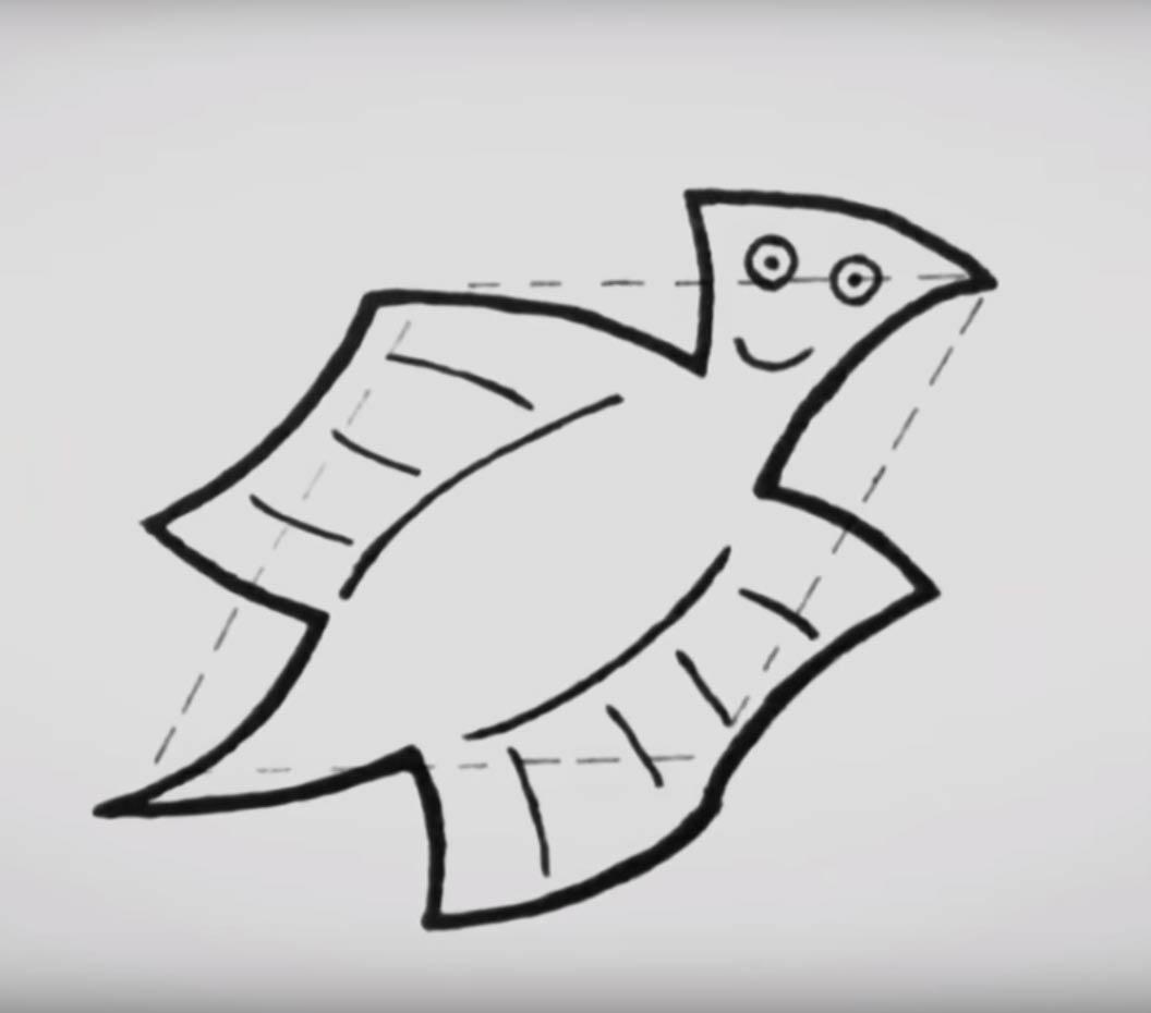 De variant die Escher van de basisvorm maakte en waarmee hij zijn laatste tekening zou maken