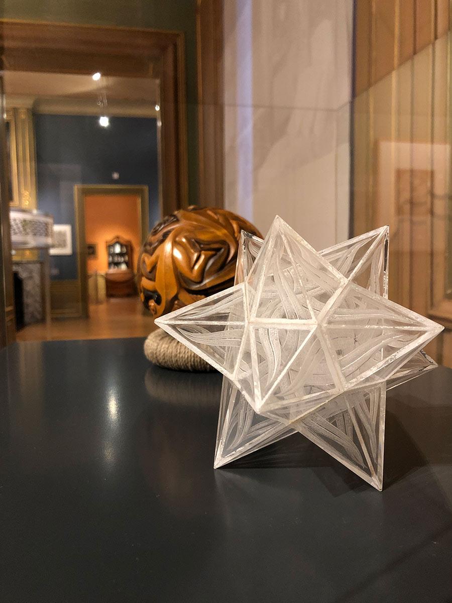 Star dodecahedron, perspex, designed by M.C. Escher, assembled by Berend George Escher, 1953. Privately owned