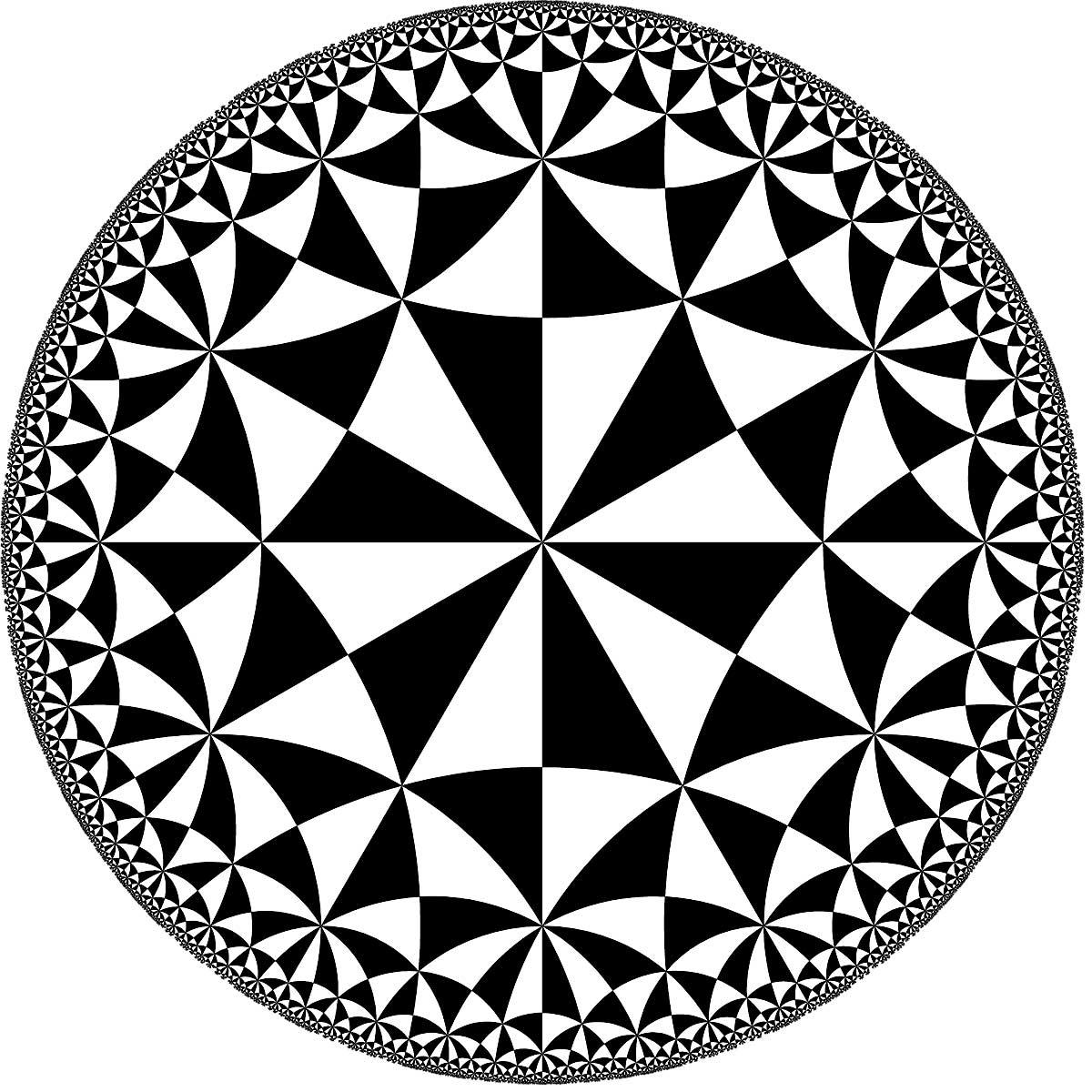 Coxeter's model used in his publication, which is based on the Poincaré disc.