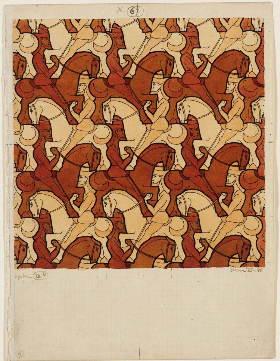 M.C. Escher, Studie voor Ruiter (regelmatige vlakverdeling 67), juni 1946