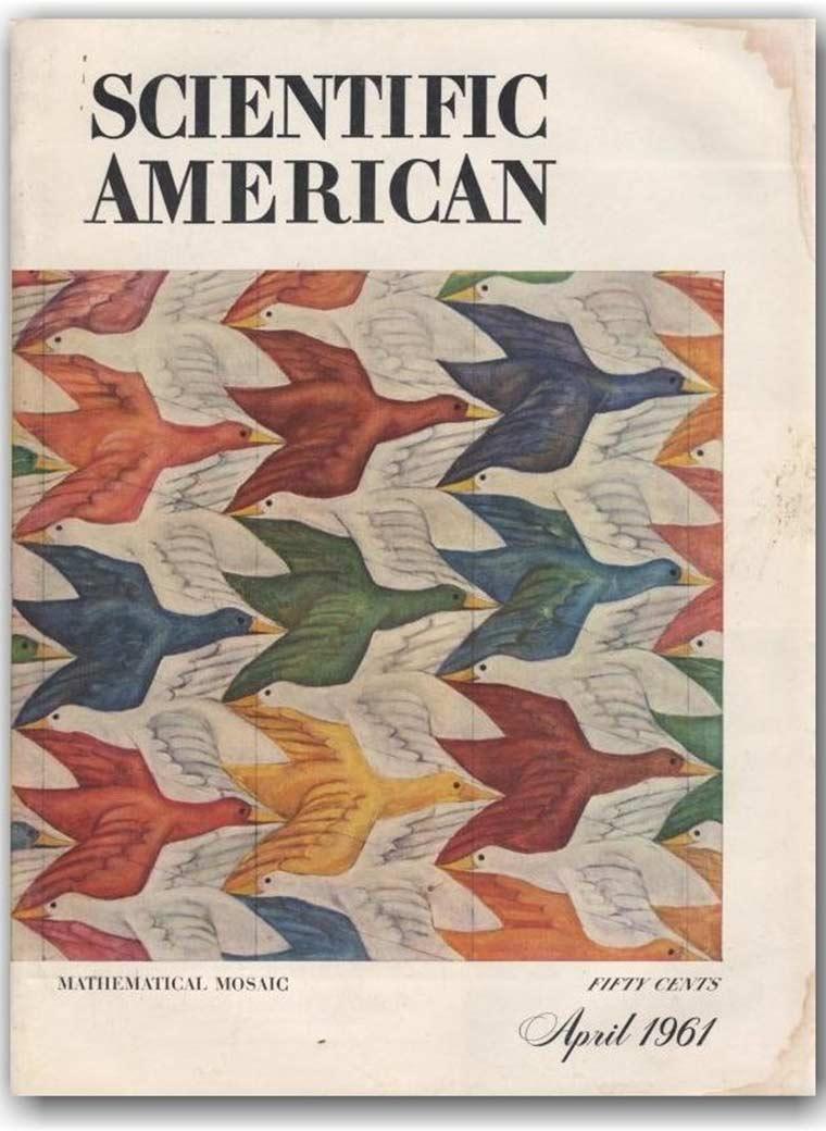 Scientific American, April 1961, with the Eschercover