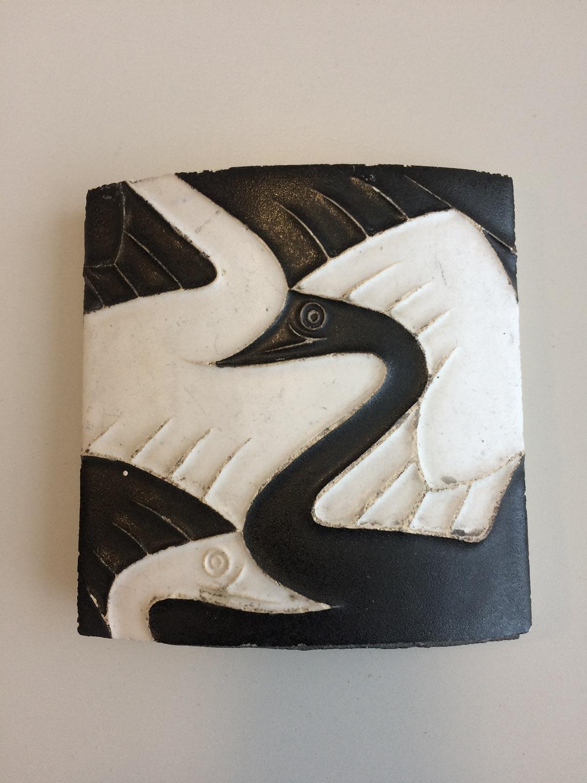 Tegel 'Zwanen' voor de Johanna Westermanschool, Den Haag, 1959