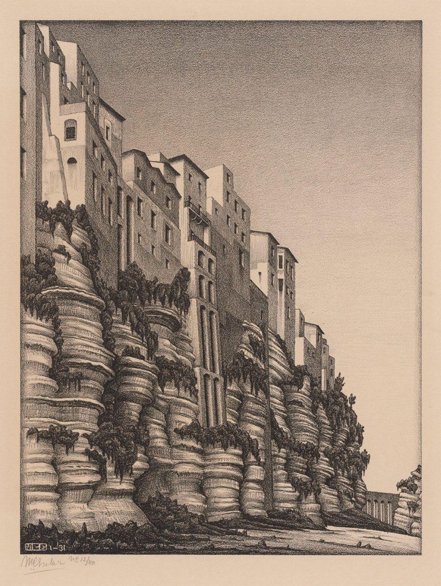 M.C. Escher, Tropea, Calabria, lithograph, January 1931
