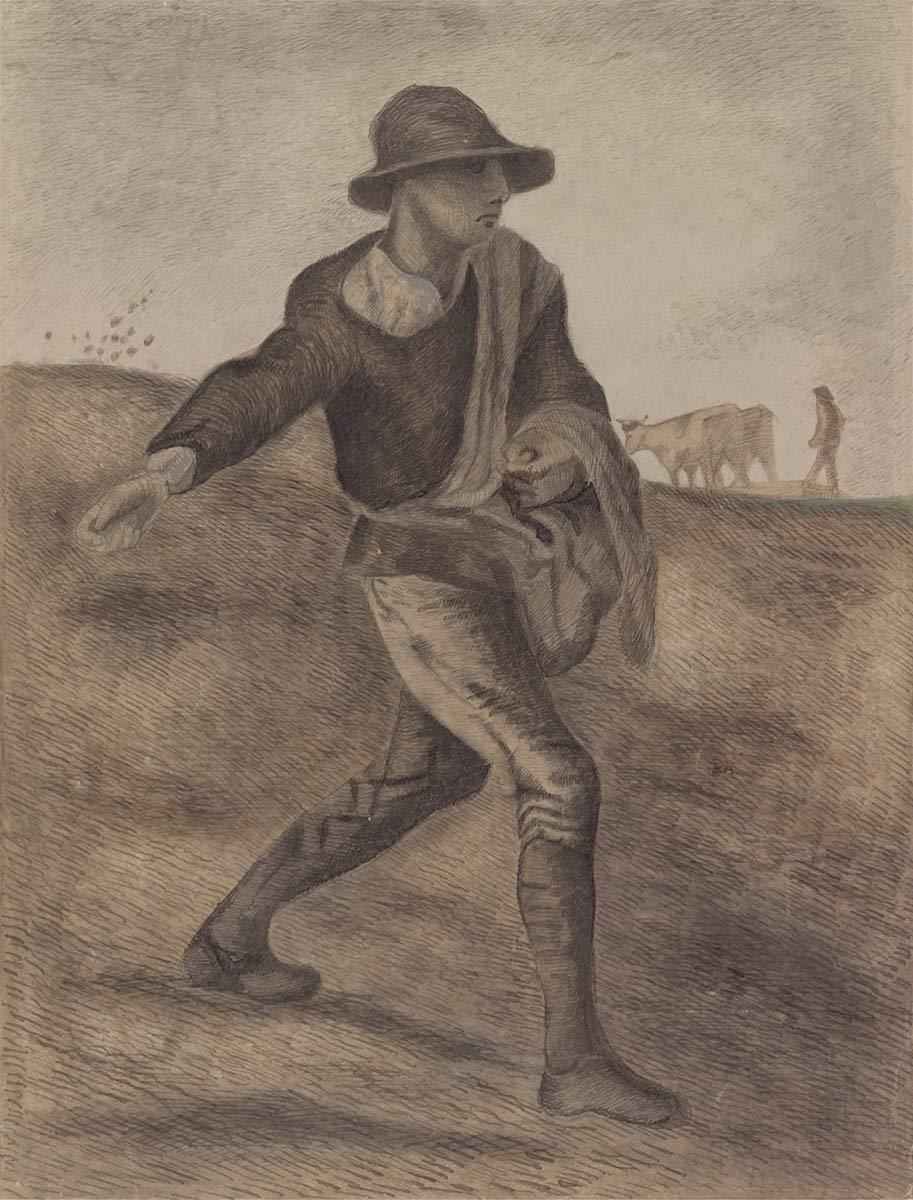Vincent van Gogh, The Sower (after Millet), pencil, pen and brush in ink with watercolour on paper, April 1881. Collection Van Gogh Museum, Amsterdam (Vincent van Gogh Foundation)