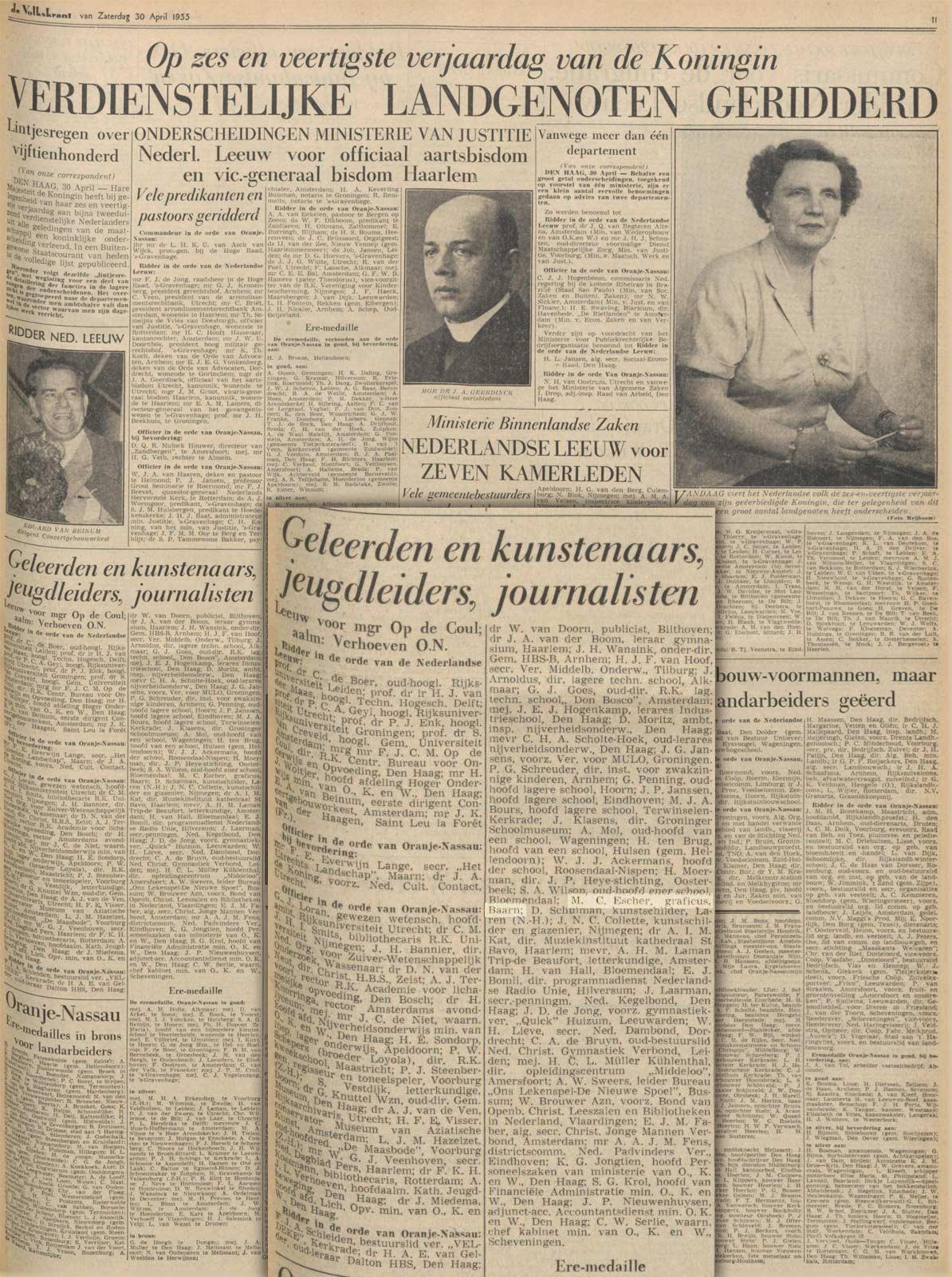 Volkskrant, 30 april 1955