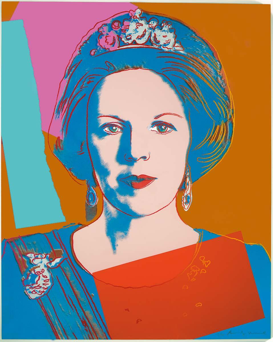 Andy Warhol, Queen Beatrix of the Netherlands, 1985, zeefdruk, particuliere collectie