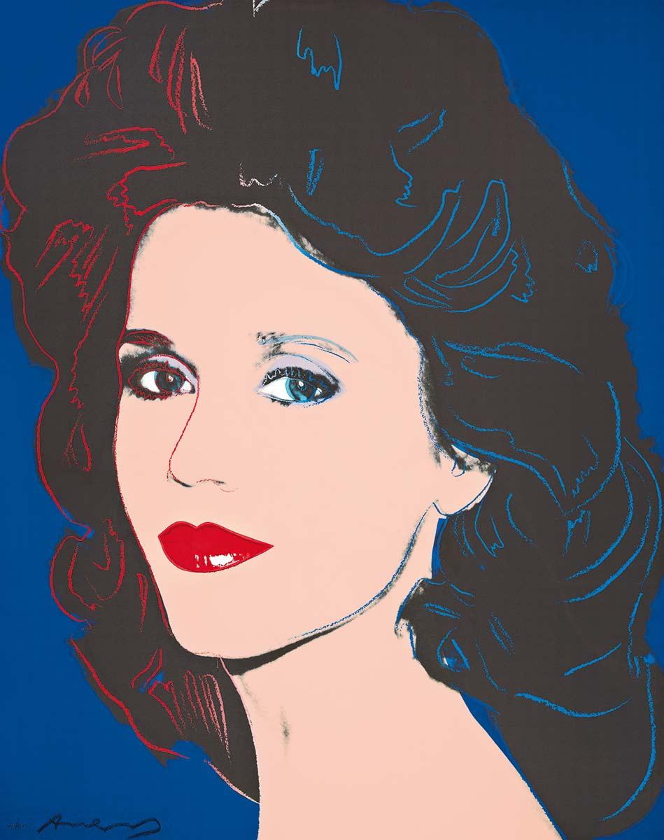 Andy Warhol, Jane Fonda, 1982, zeefdruk, particuliere collectie