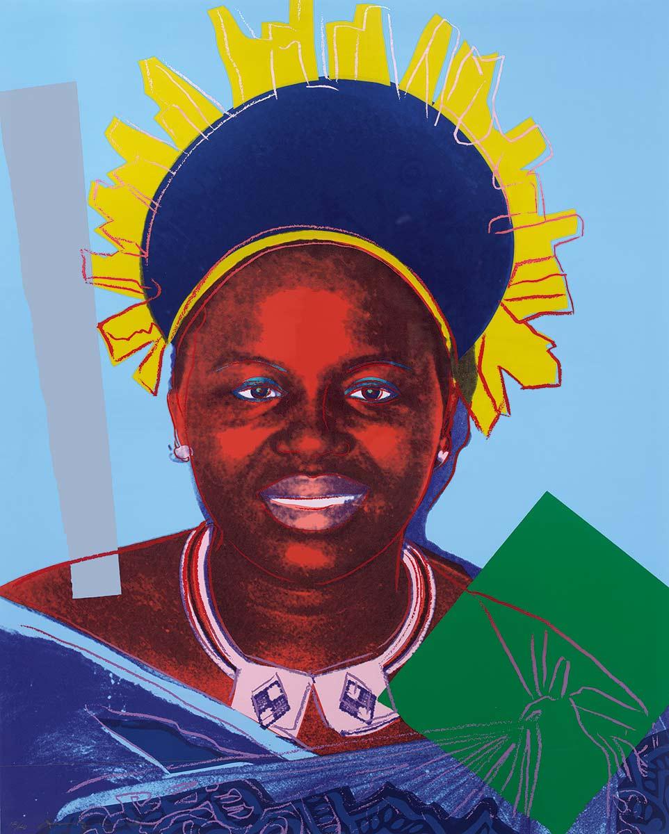 Andy Warhol, Queen Ntombi Twala of Swaziland, 1985, zeefdruk, particuliere collectie