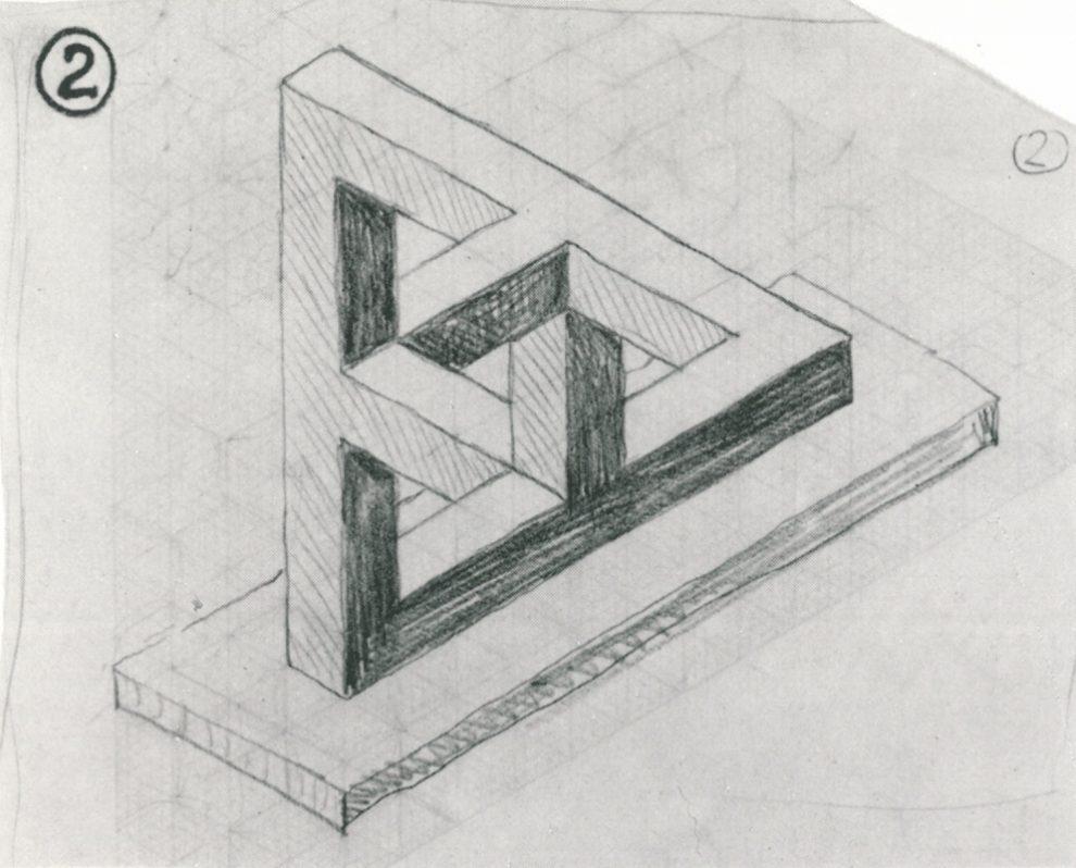 Escher's own combination of three Penrose triple-bars